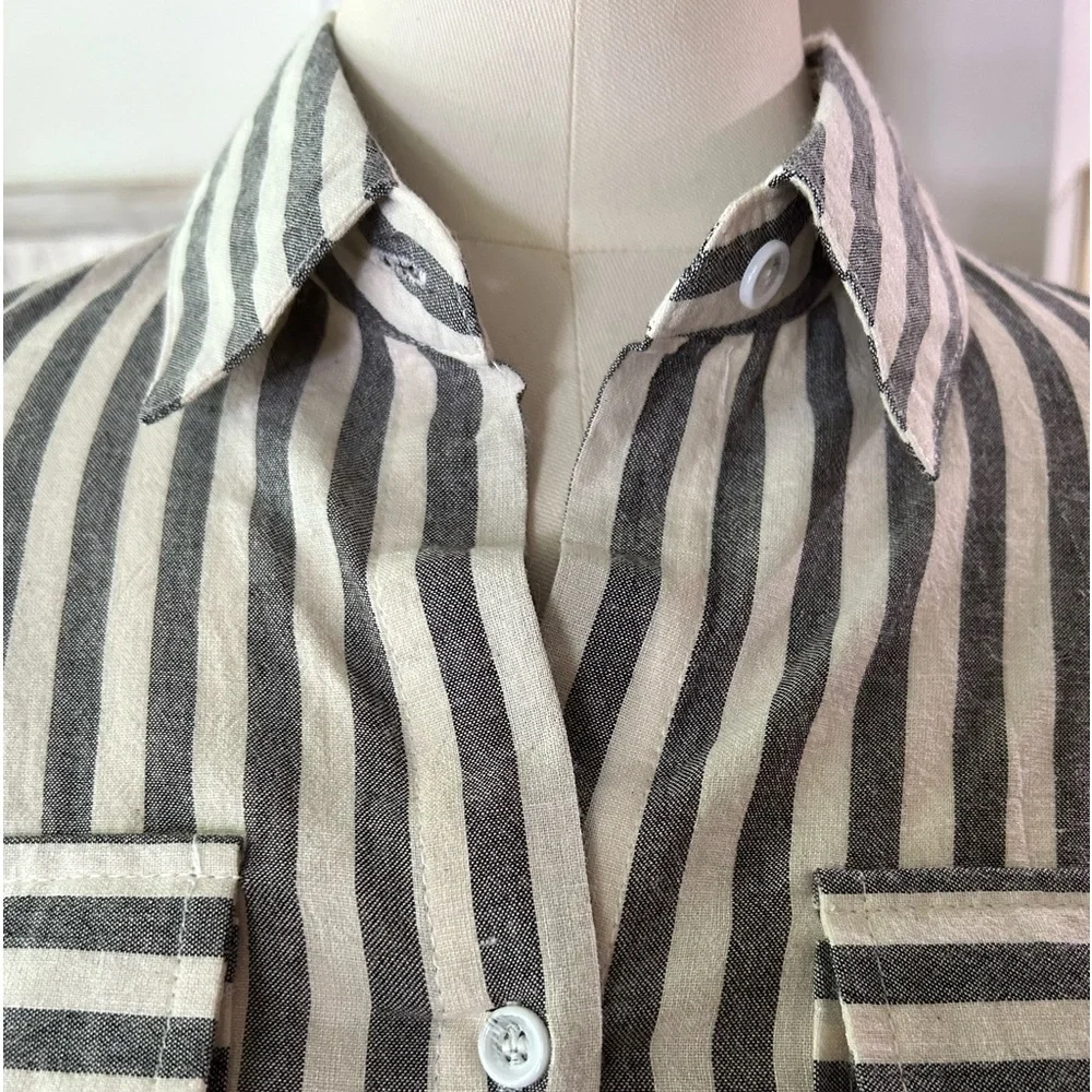 Button down striped shirt long sleeve - Picture 2 of 14